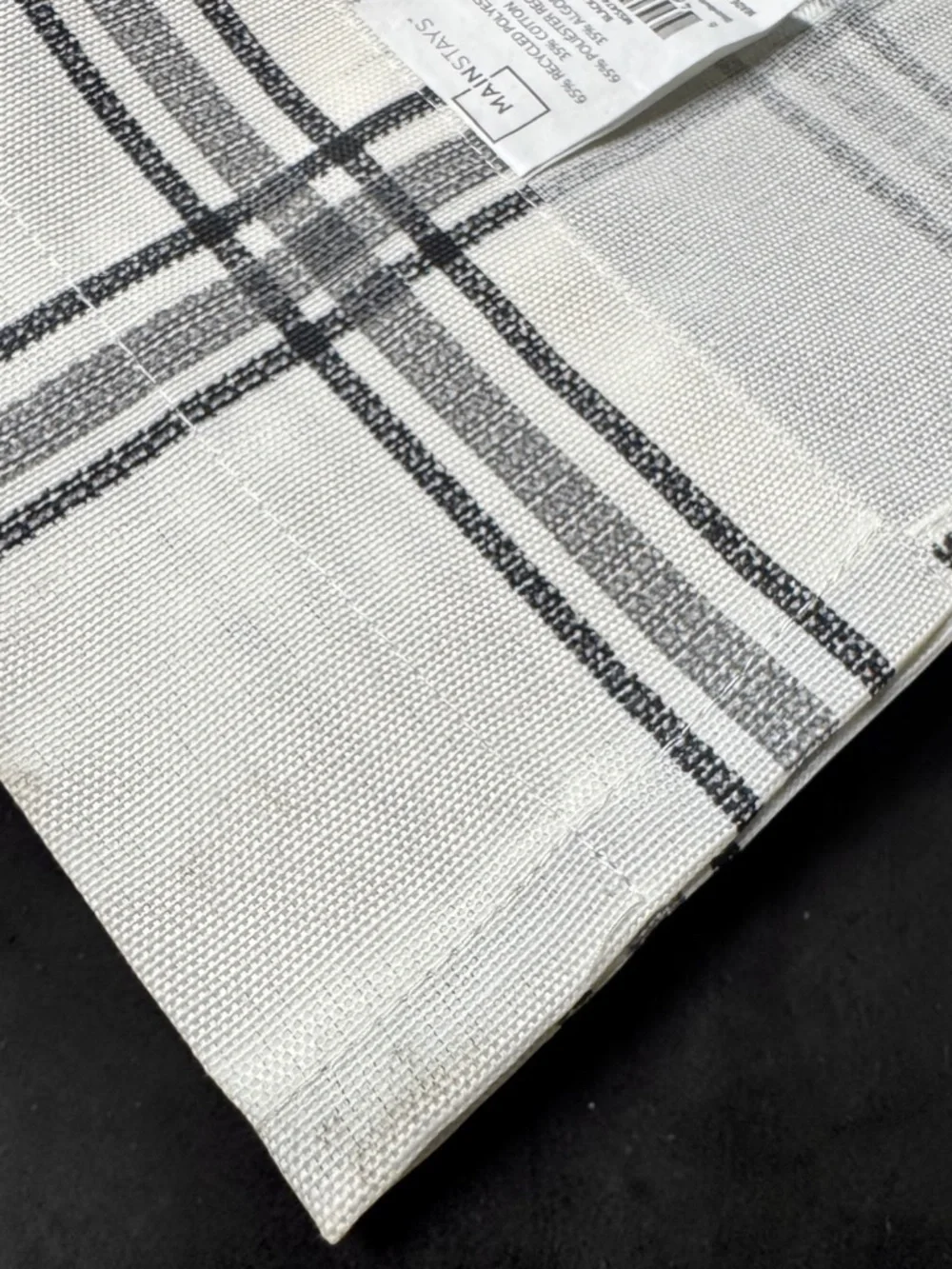 Mainstays Black Plaid Farmhouse Window Valance 56x14 NWOT